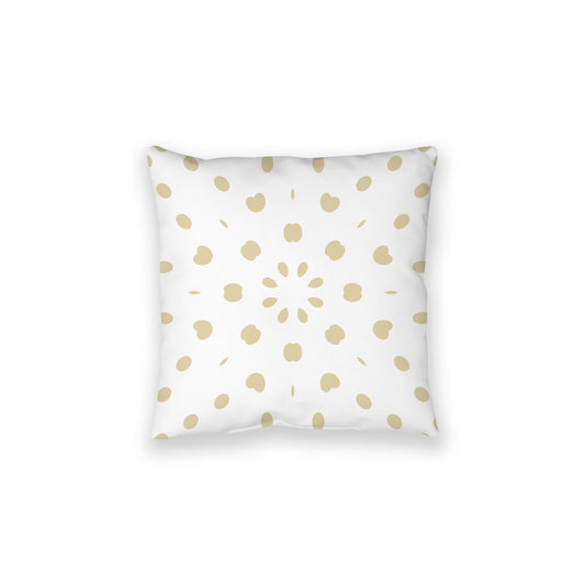 White Spun Polyester Floor Pillow, Desert Sand Burst on Top, White Bottom, 28 x 28 inches