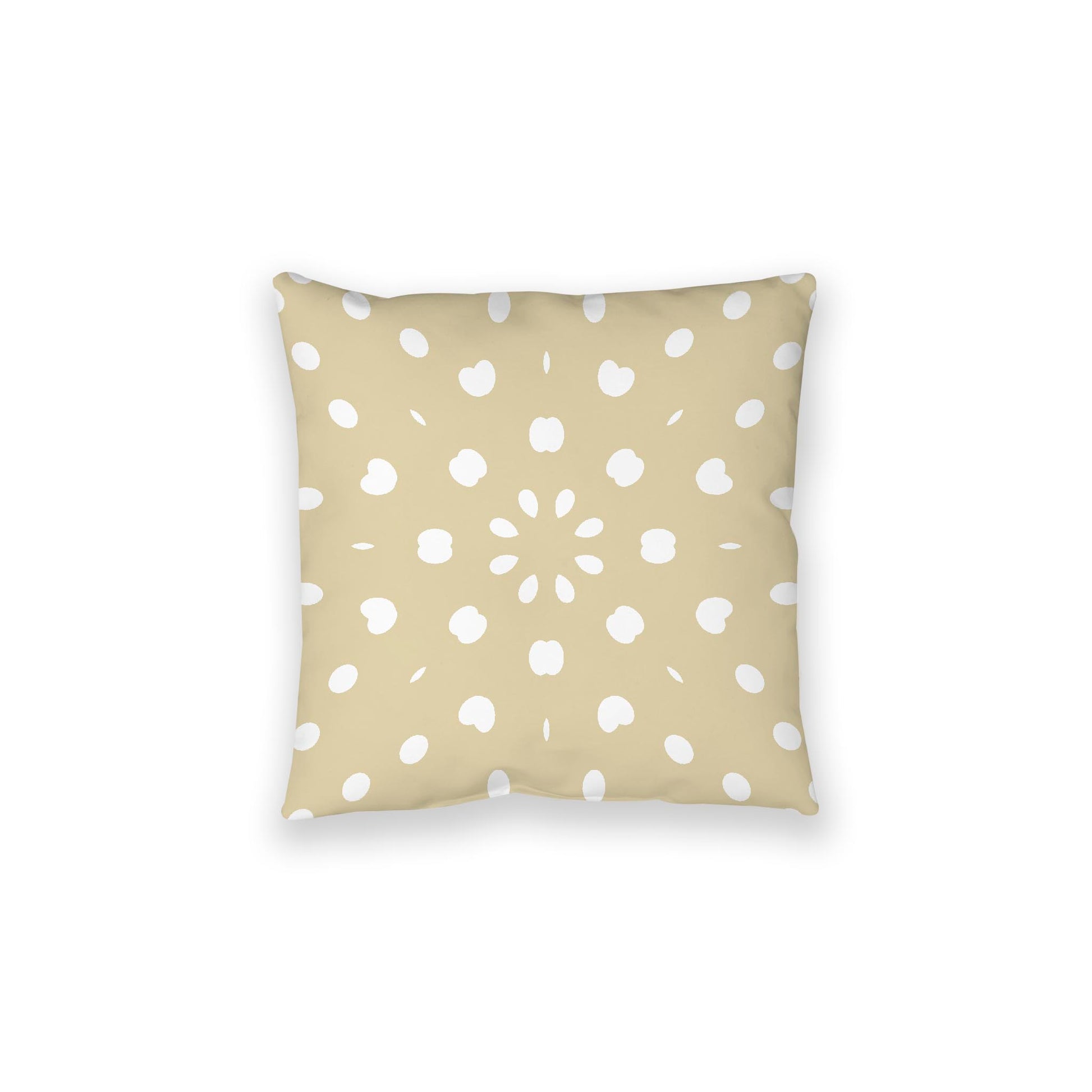 Desert Sand Spun Polyester Floor Pillow, White Burst Pattern on Top, Desert Sand Bottom, 28 x 28 inches