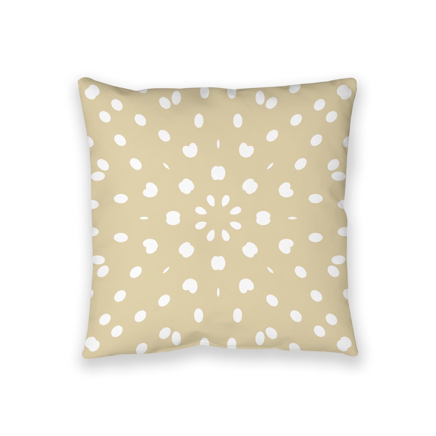 Desert Sand Spun Polyester Floor Pillow, White Burst Pattern on Top, Desert Sand Bottom, 36 x 36 inches