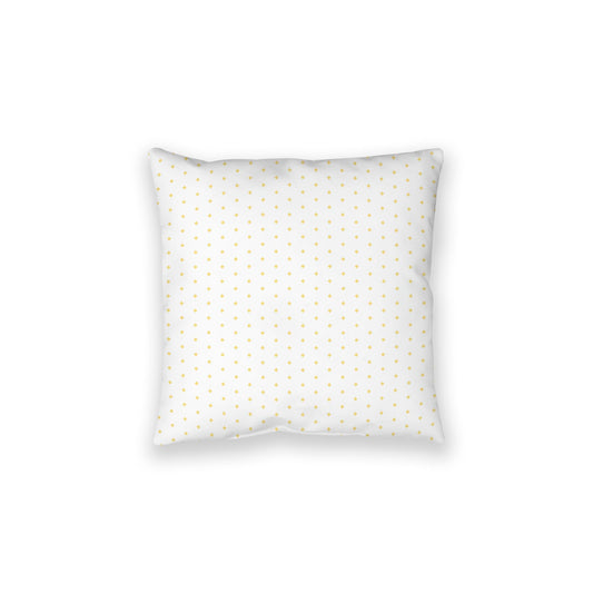White Spun Polyester Floor Pillow, Yellow Diamonds on Top, White Bottom, 28 x 28 inches