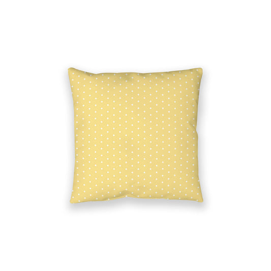 Yellow Spun Polyester Floor Pillow, White Diamonds on Top, Yellow Bottom, 28 x 28 inches