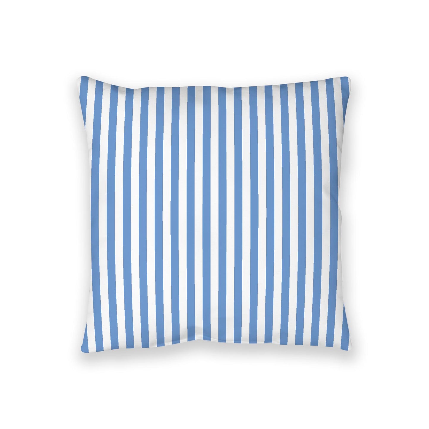 White Spun Polyester Floor Pillow, Bold Blue Bars on Top, White Bottom, 36 x 36 inches