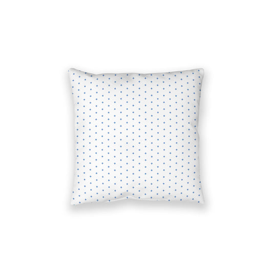 White Spun Polyester Floor Pillow, Blue Diamonds on Top, White Bottom, 28 x 28 inches