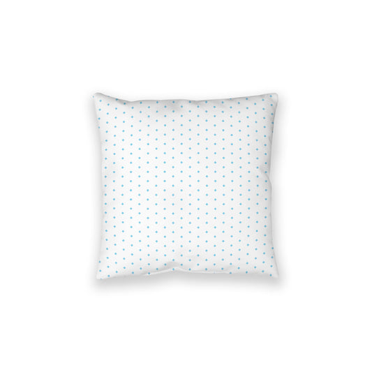 White Spun Polyester Floor Pillow, Blue Diamonds on Top, White Bottom, 28 x 28 inches