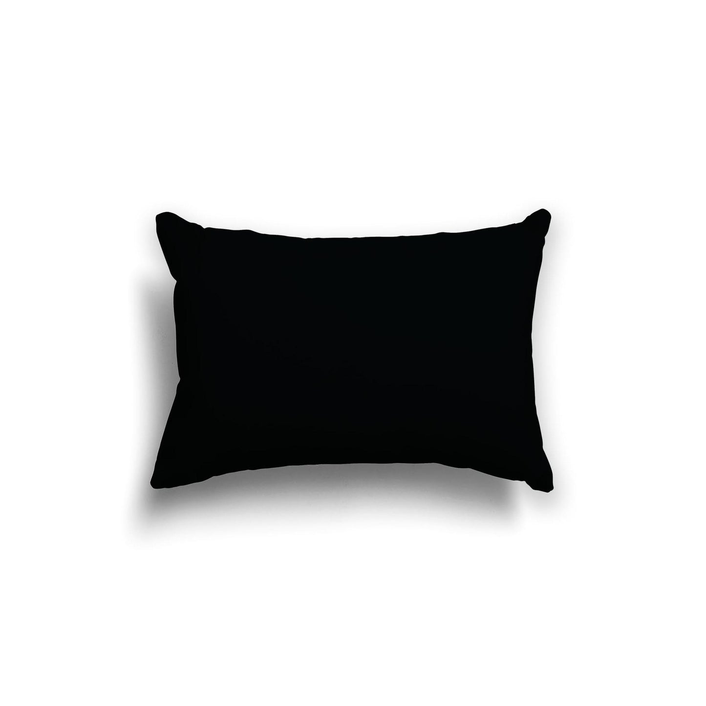 Black Spun Polyester Throw Pillow, Size 20 x 14 inches / 51 x 36 cm