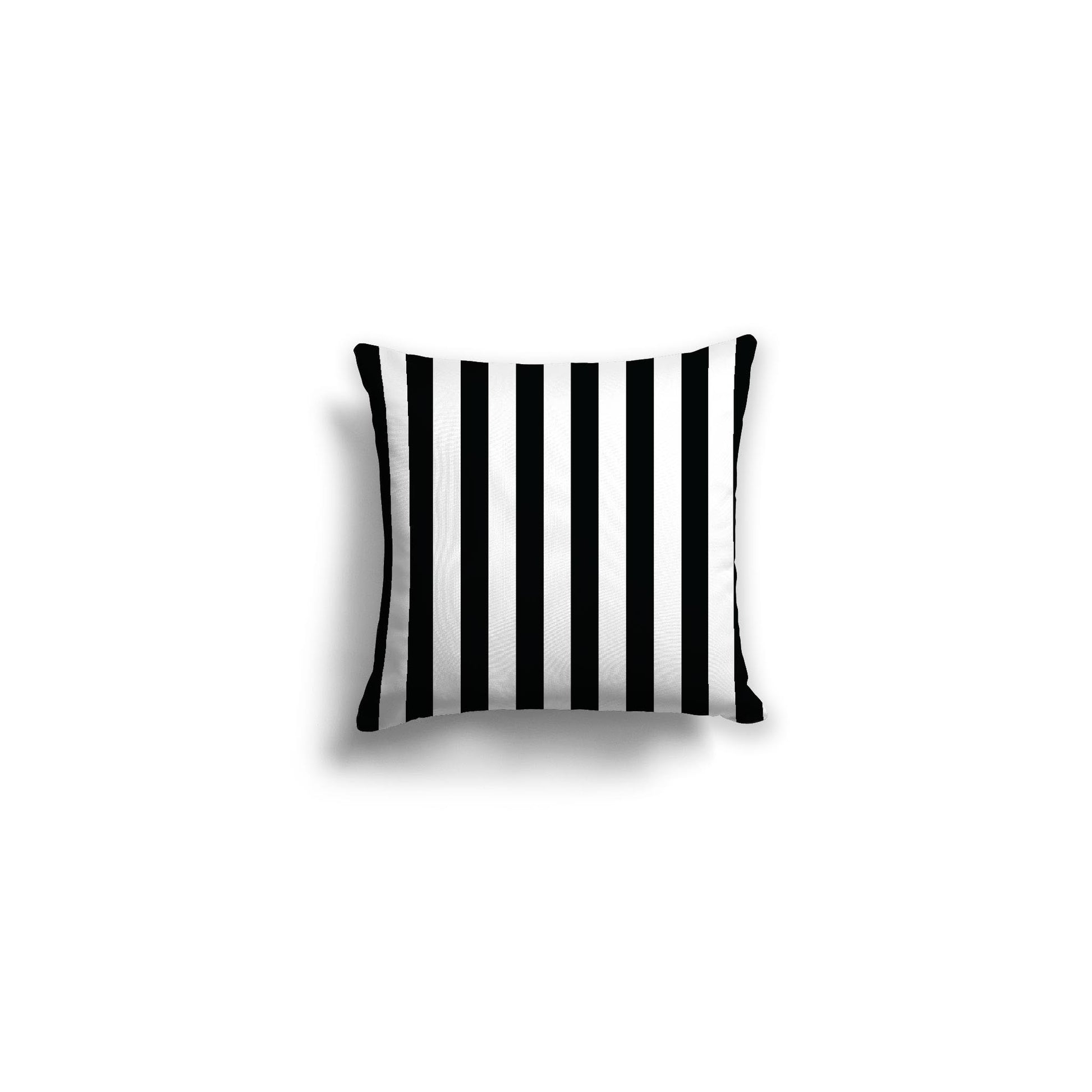 White Spun Polyester Throw Pillow with Black Bars on Front, Size 26 x 26 inches / 66 x 66 cm