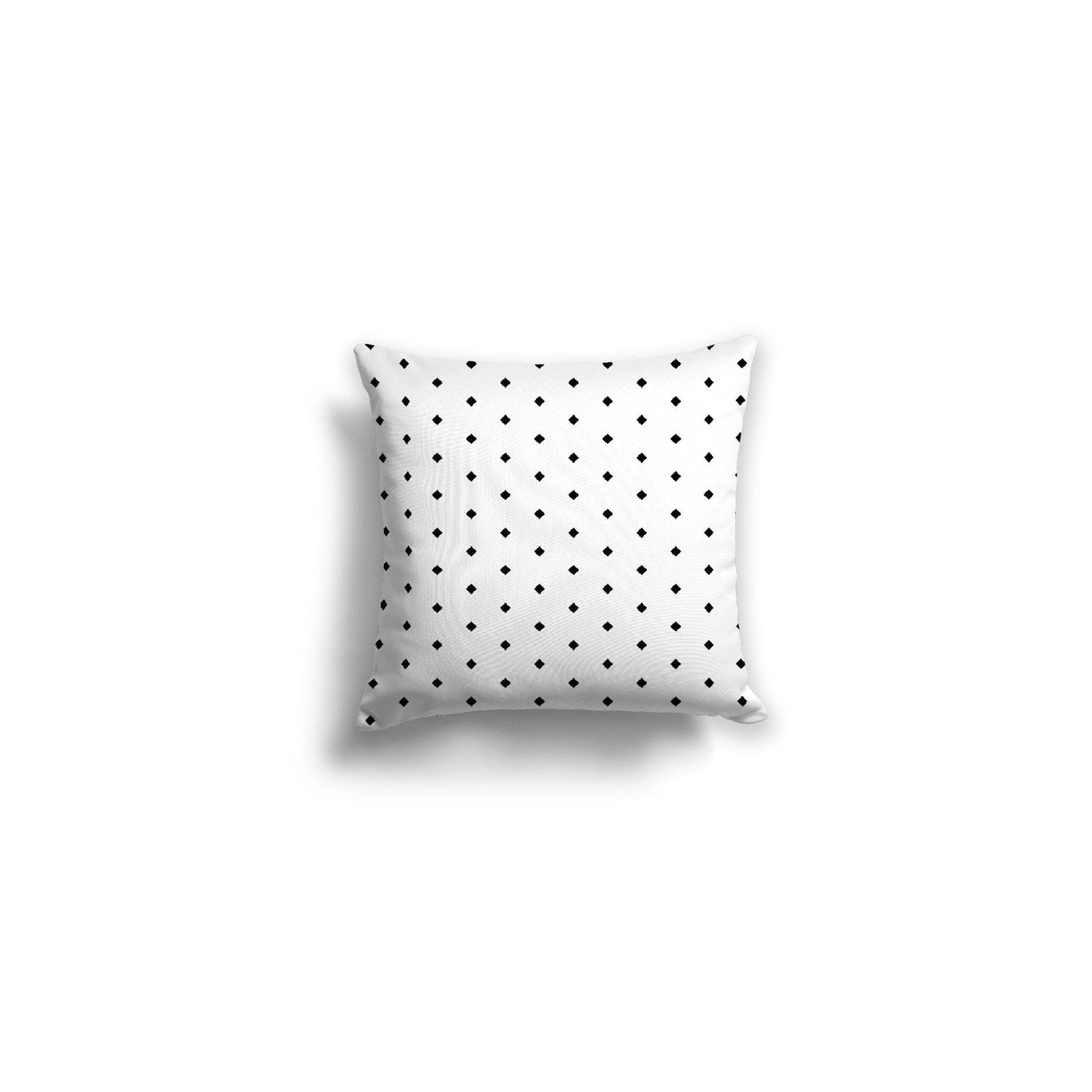 White Spun Polyester Throw Pillow with Fine Black Diamonds on Front, Size 26 x 26 inches / 66 x 66 cm