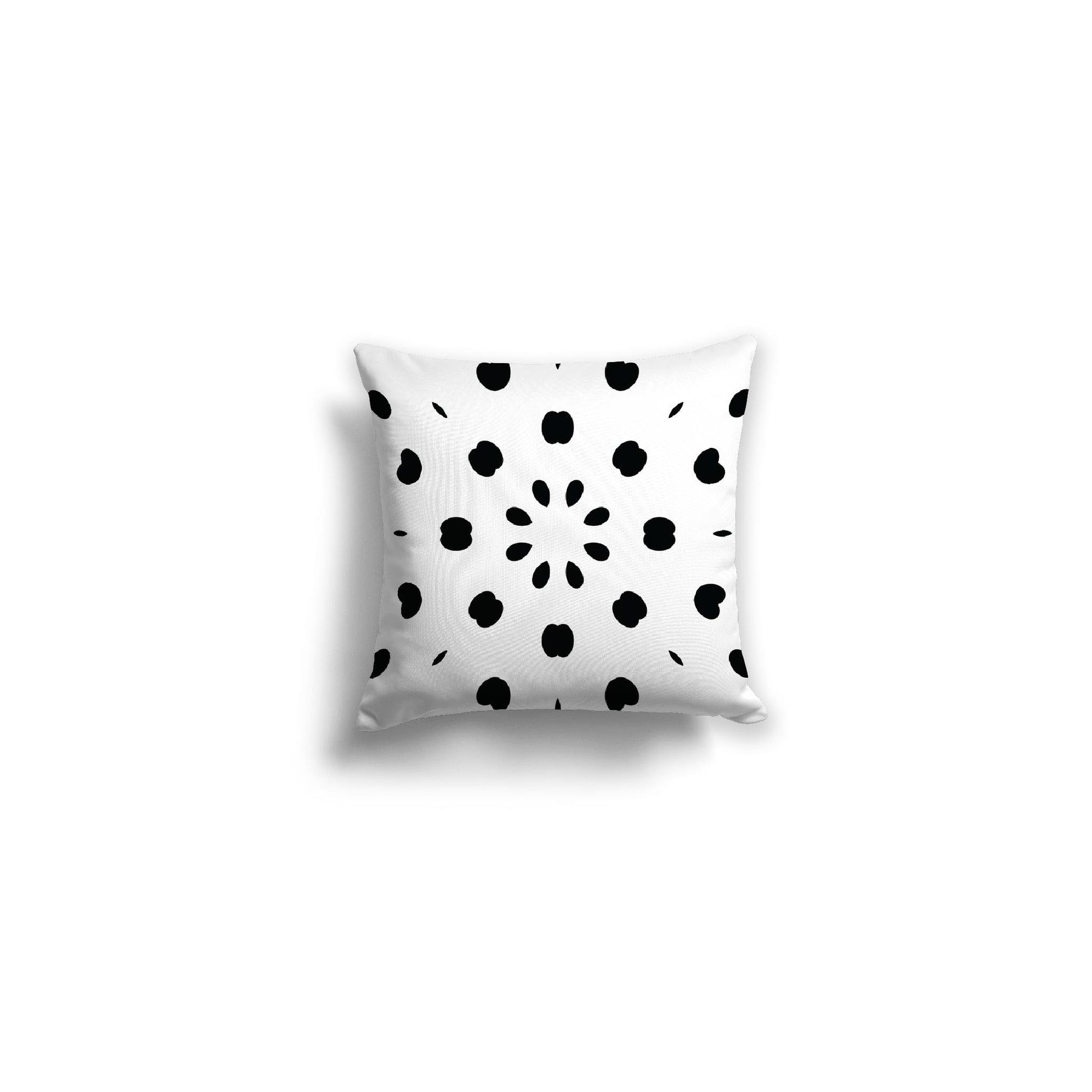 White Spun Polyester Throw Pillow with Black Burst Pattern on Front, Size 26 x 26 inches / 66 x 66 cm
