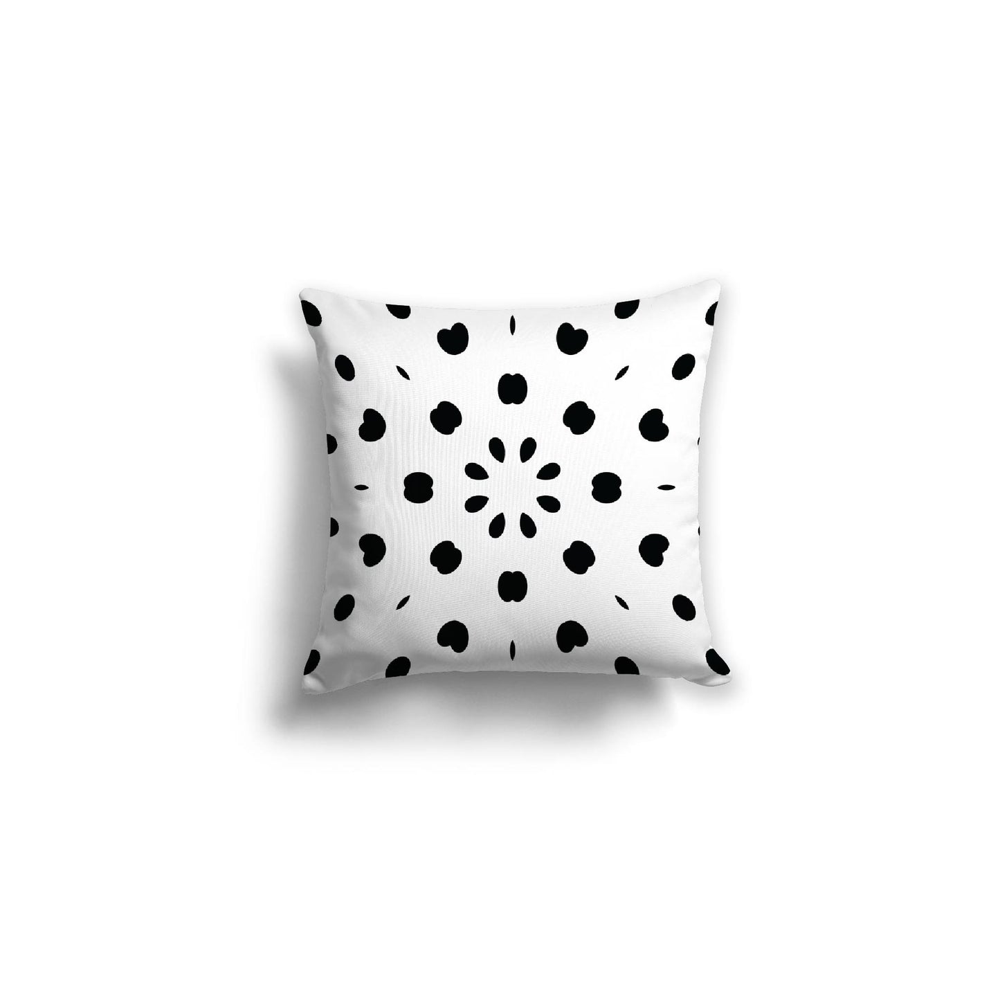 White Spun Polyester Throw Pillow with Black Burst Pattern on Front, Size 25 x 18 inches / 63.5 x 66 cm