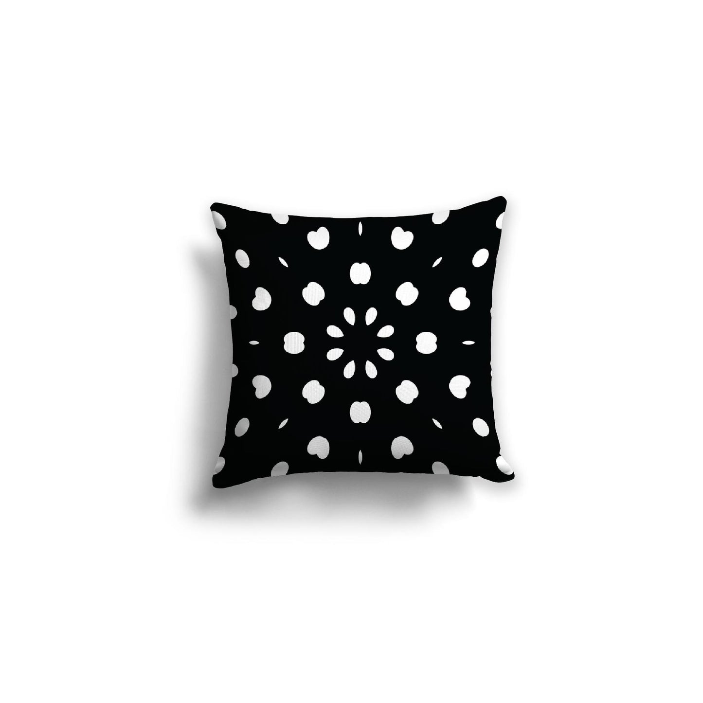 Black Spun Polyester Throw Pillow with White Burst Pattern on Front, Size 25 x 18 inches / 63.5 x 66 cm