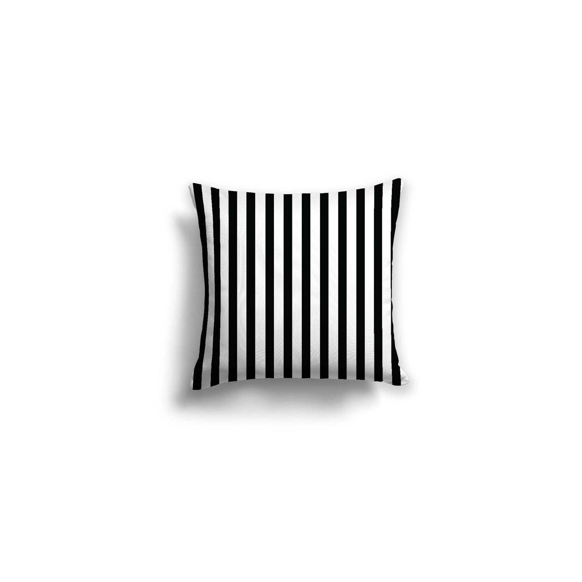 White Spun Polyester Throw Pillow with Thin Black Bars on Front, Size 26 x 26 inches / 66 x 66 cm