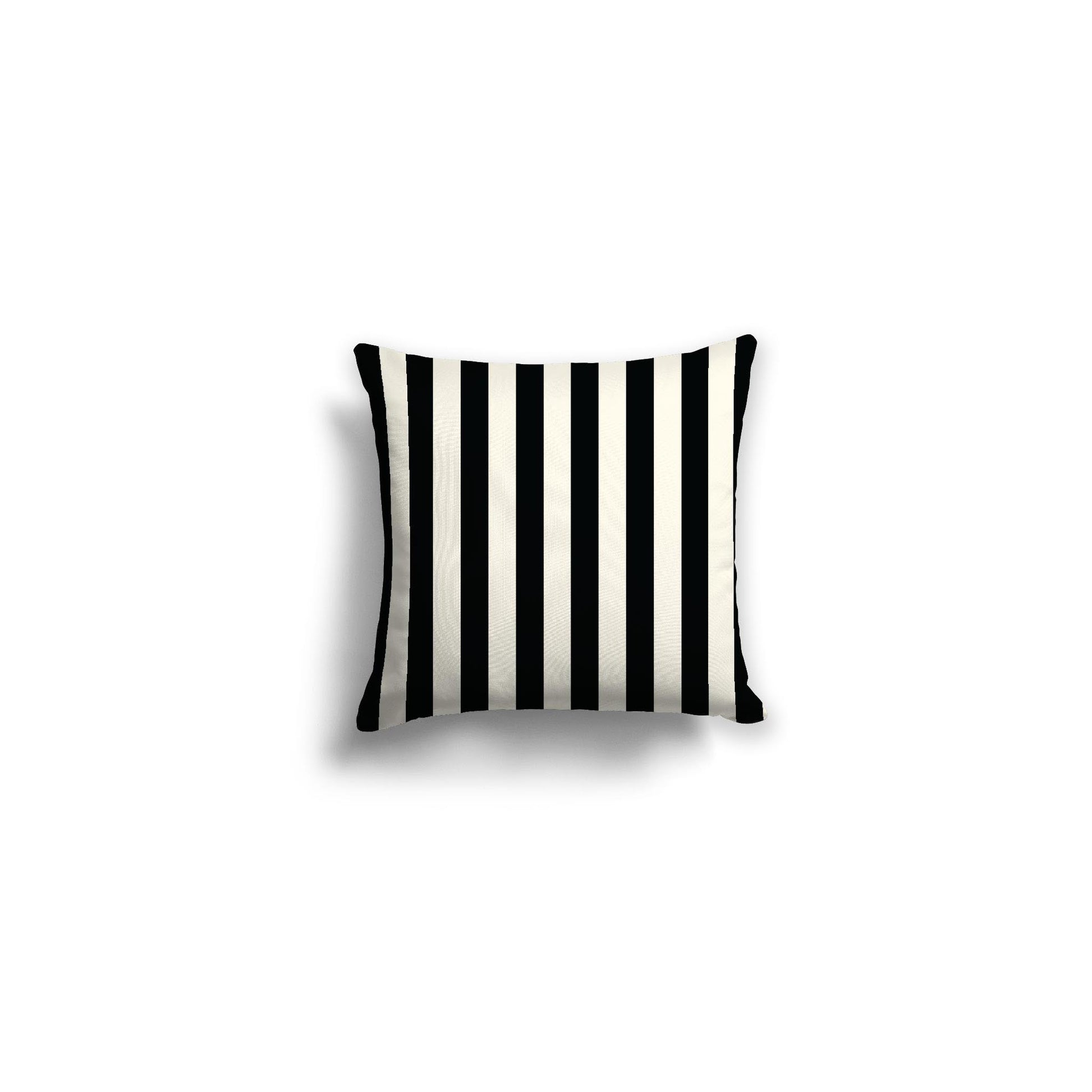 Pale Cream Spun Polyester Throw Pillow with Black Bars on Front, Size 14 x 14 inches / 36 x 36 cm