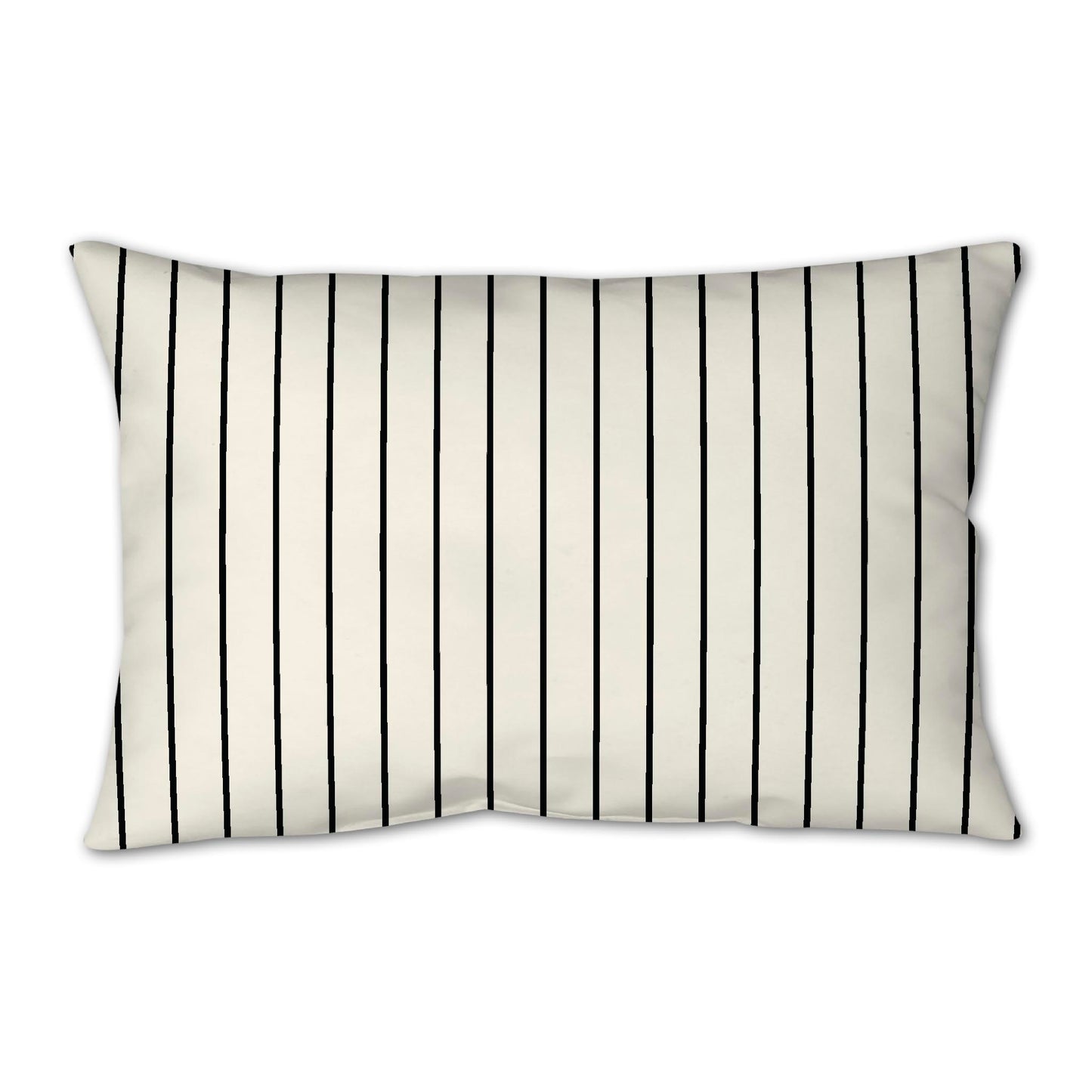 Pale Cream Spun Polyester Throw Pillow with Fine Black Stripes on Front, Size 25 x 18 inches / 63.5 x 66 cm