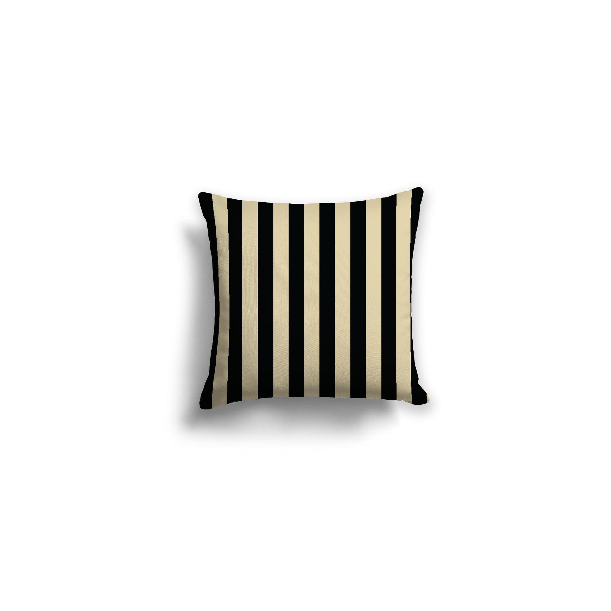 Desert Sand Spun Polyester Throw Pillow with Black Bars on Front, Size 14 x 14 inches / 36 x 36 cm