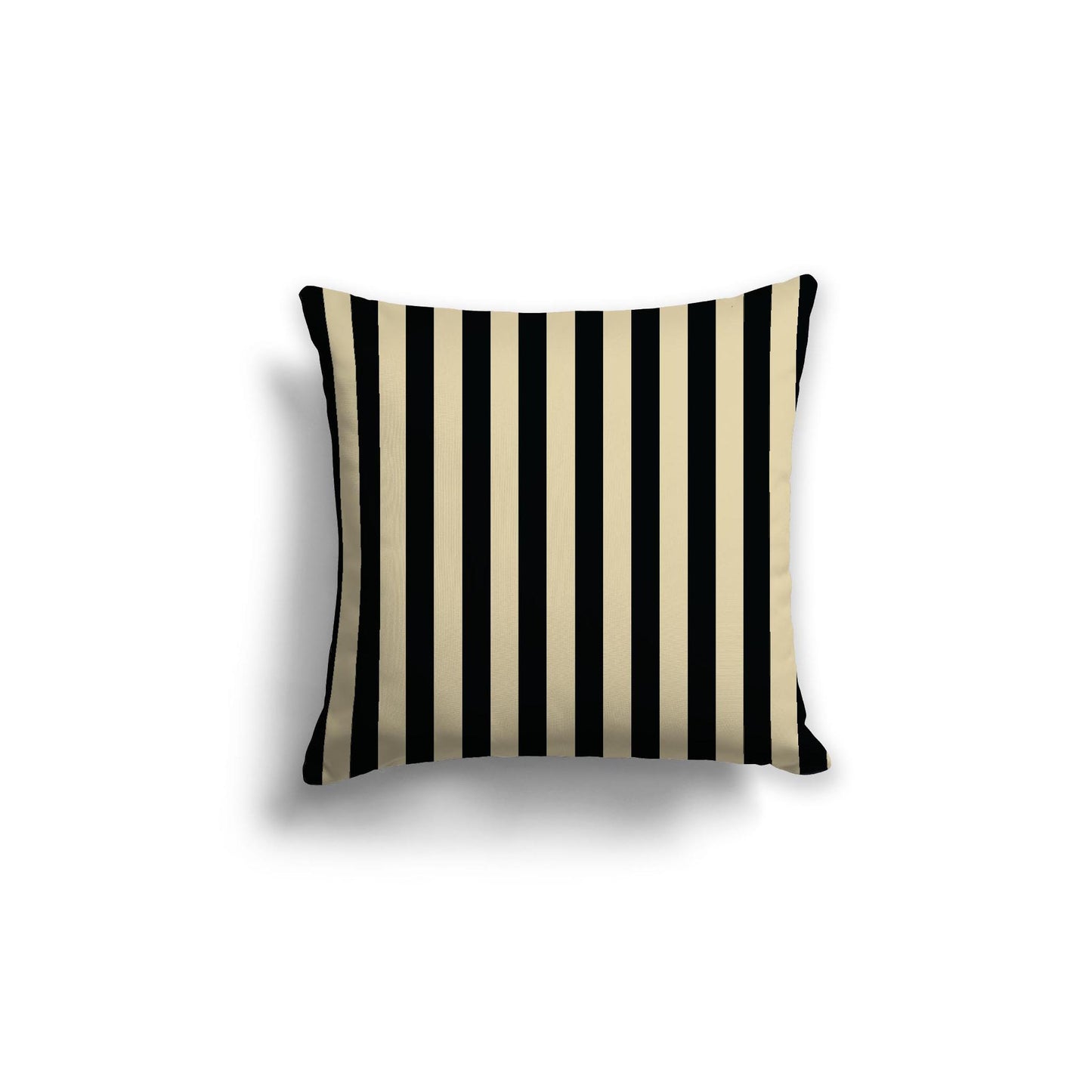 Desert Sand Spun Polyester Throw Pillow with Black Bars on Front, Size 18 x 18 inches / 46 x 46 cm