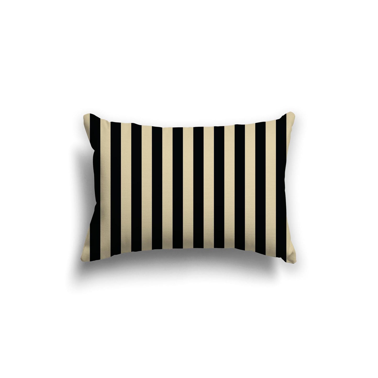 Desert Sand Spun Polyester Throw Pillow with Black Bars on Front, Size 20 x 14 inches / 51 x 36 cm