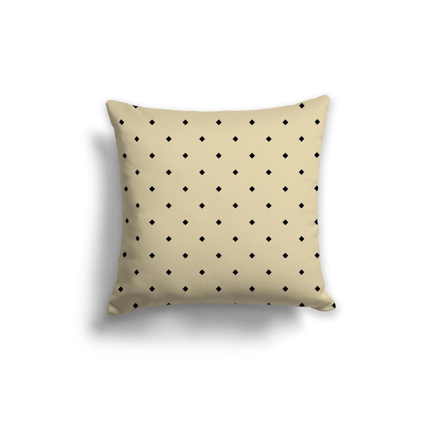 Desert Sand Spun Polyester Throw Pillow with Black Diamonds on Front, Size 20 x 20 inches / 51 x 51 cm