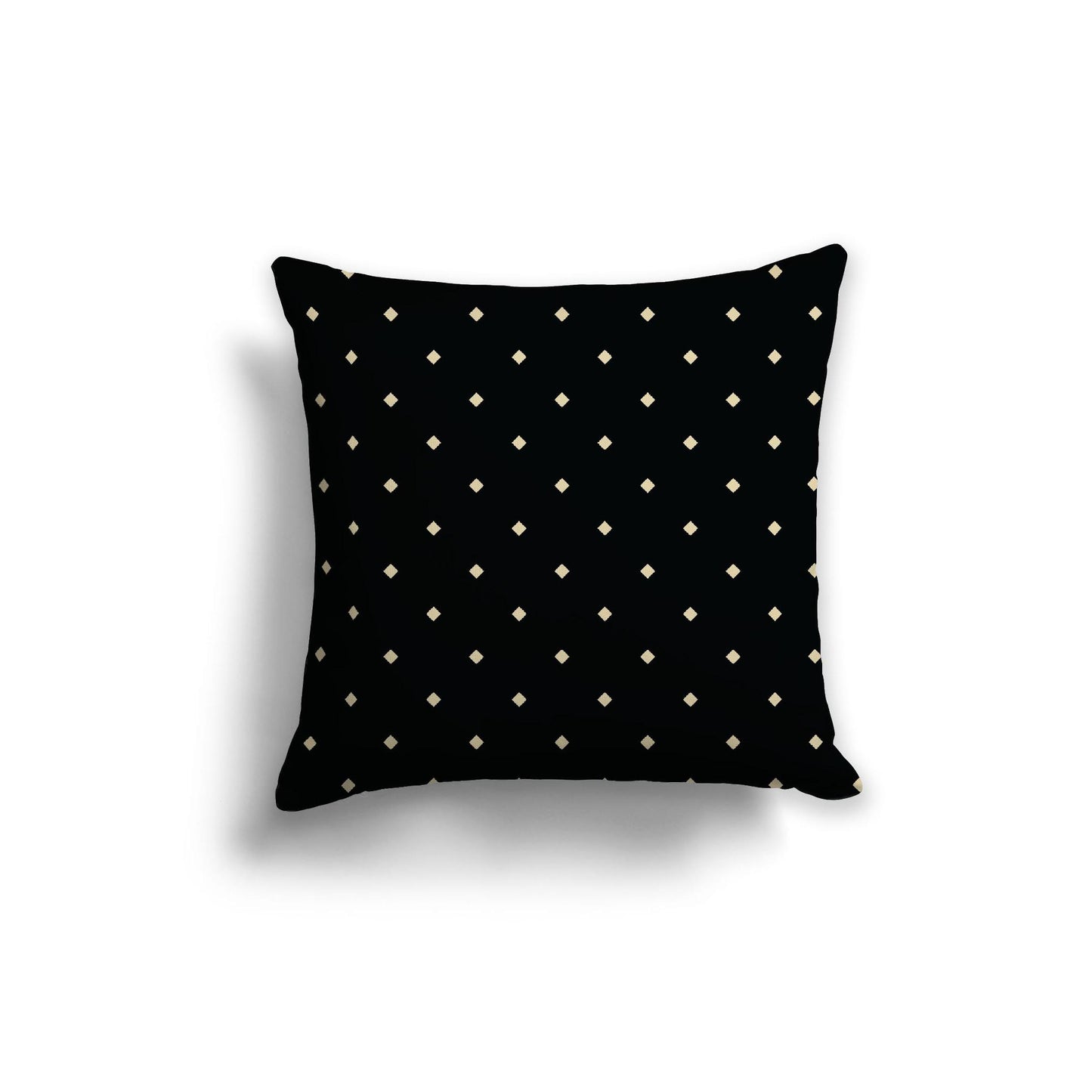 Black Spun Polyester Throw Pillow with Desert Sand Diamonds on Front, Size 20 x 20 inches / 51 x 51 cm