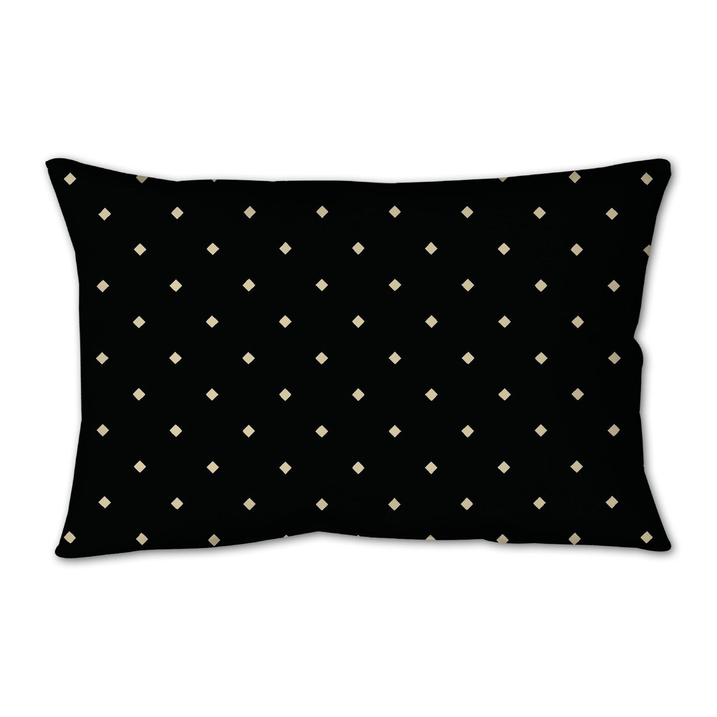 Black Spun Polyester Throw Pillow with Desert Sand Diamonds on Front, Size 25 x 18 inches / 63.5 x 66 cm