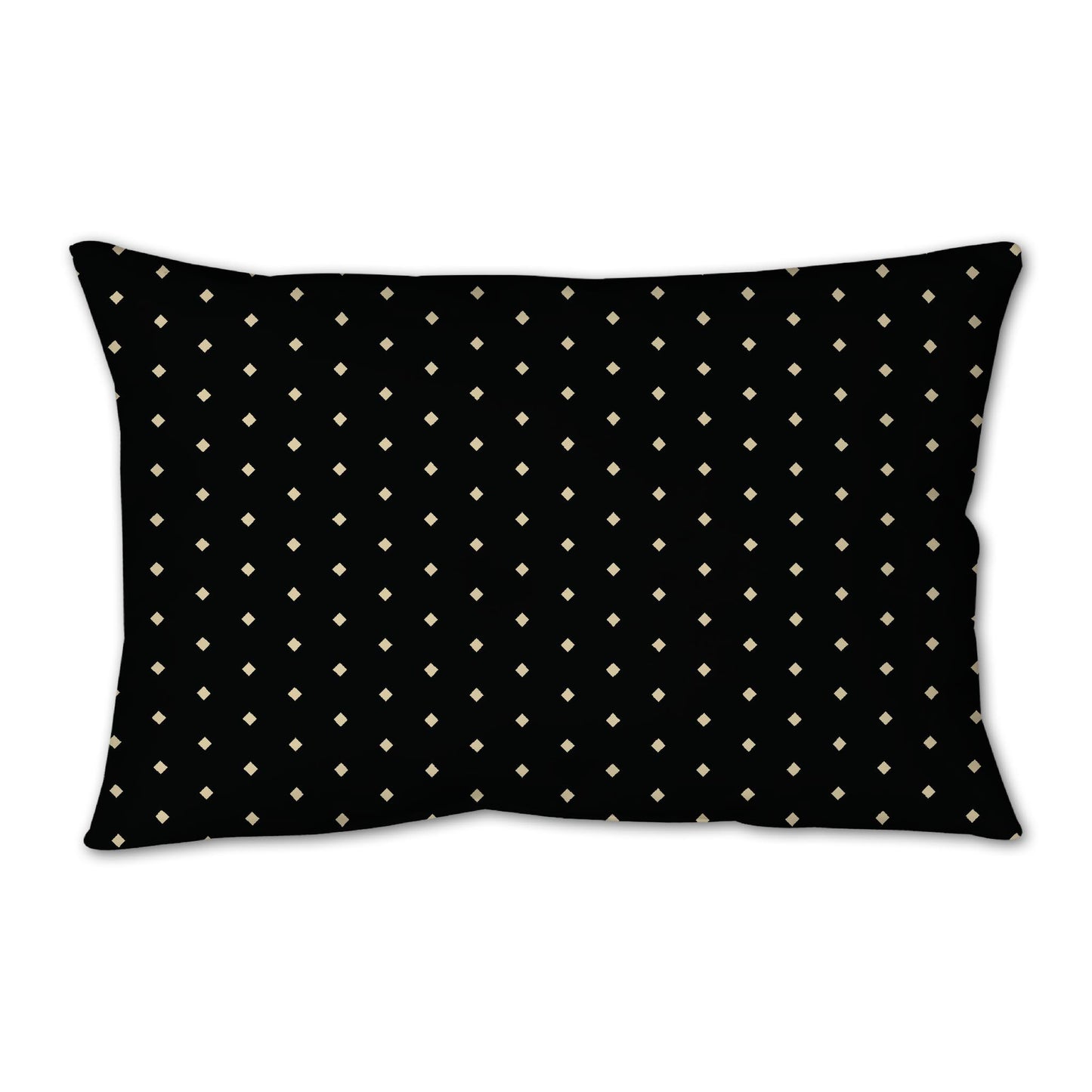 Black Spun Polyester Throw Pillow with Fine Desert Sand Diamonds on Front, Size 25 x 18 inches / 63.5 x 66 cm
