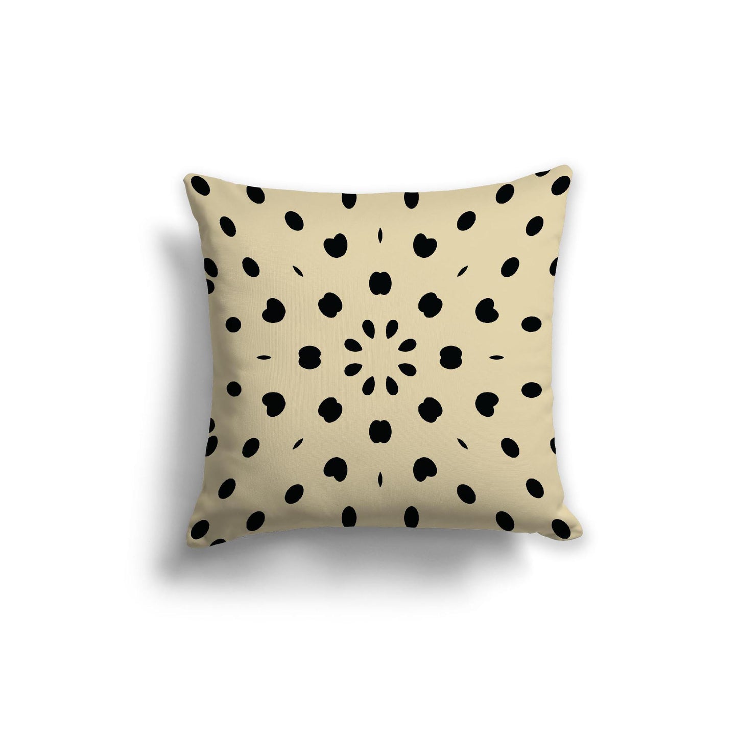 Desert Sand Spun Polyester Throw Pillow with Black Burst Pattern on Front, Size 20 x 20 inches / 51 x 51 cm