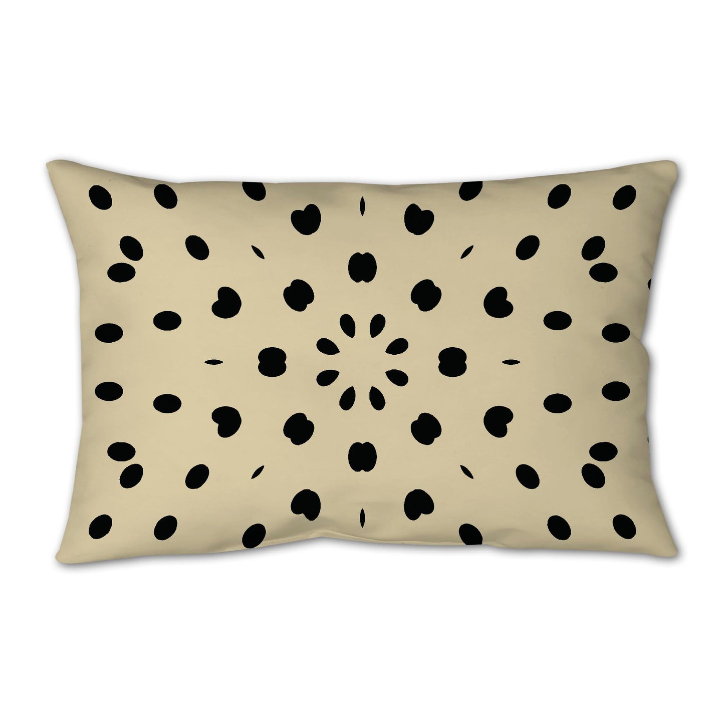 Desert Sand Spun Polyester Throw Pillow with Black Burst Pattern on Front, Size 25 x 18 inches / 63.5 x 66 cm