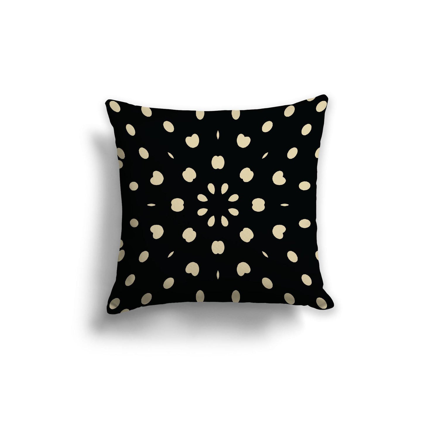 Black Spun Polyester Throw Pillow with Desert Sand Burst Pattern on Front, Size 20 x 20 inches / 51 x 51 cm