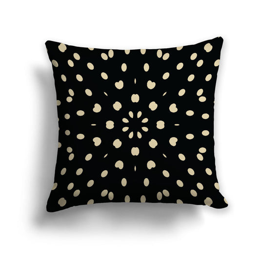 Black Spun Polyester Throw Pillow with Desert Sand Burst Pattern on Front, Size 26 x 26 inches / 66 x 66 cm