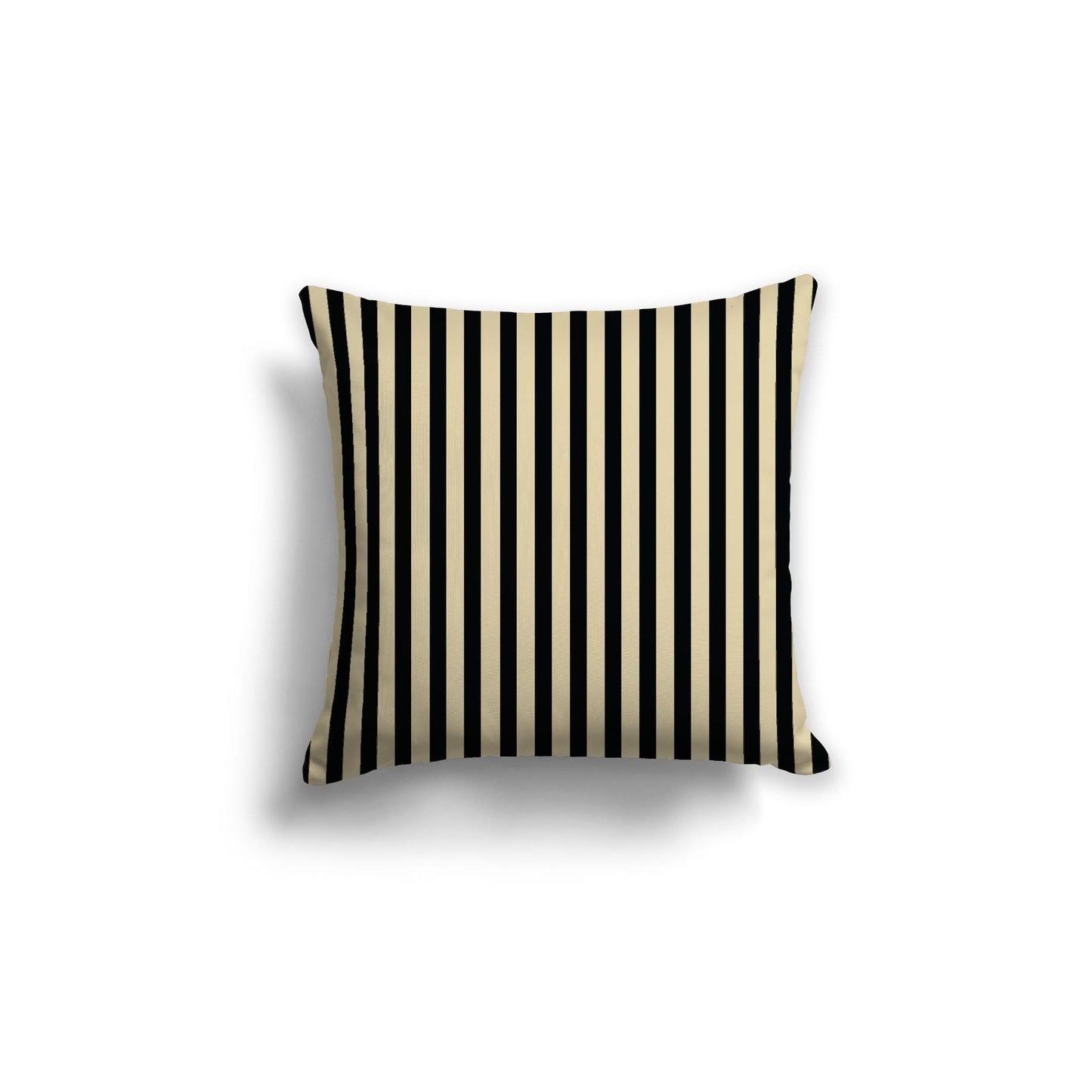 Desert Sand Spun Polyester Throw Pillow with Thin Black Bars on Front, Size 18 x 18 inches / 46 x 46 cm