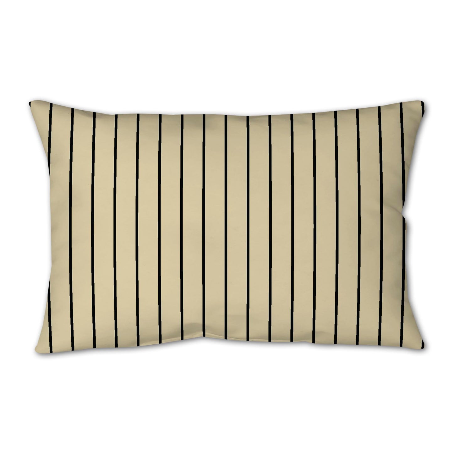 Desert Sand Spun Polyester Throw Pillow with Fine Black Stripes on Front, Size 25 x 18 inches / 63.5 x 66 cm