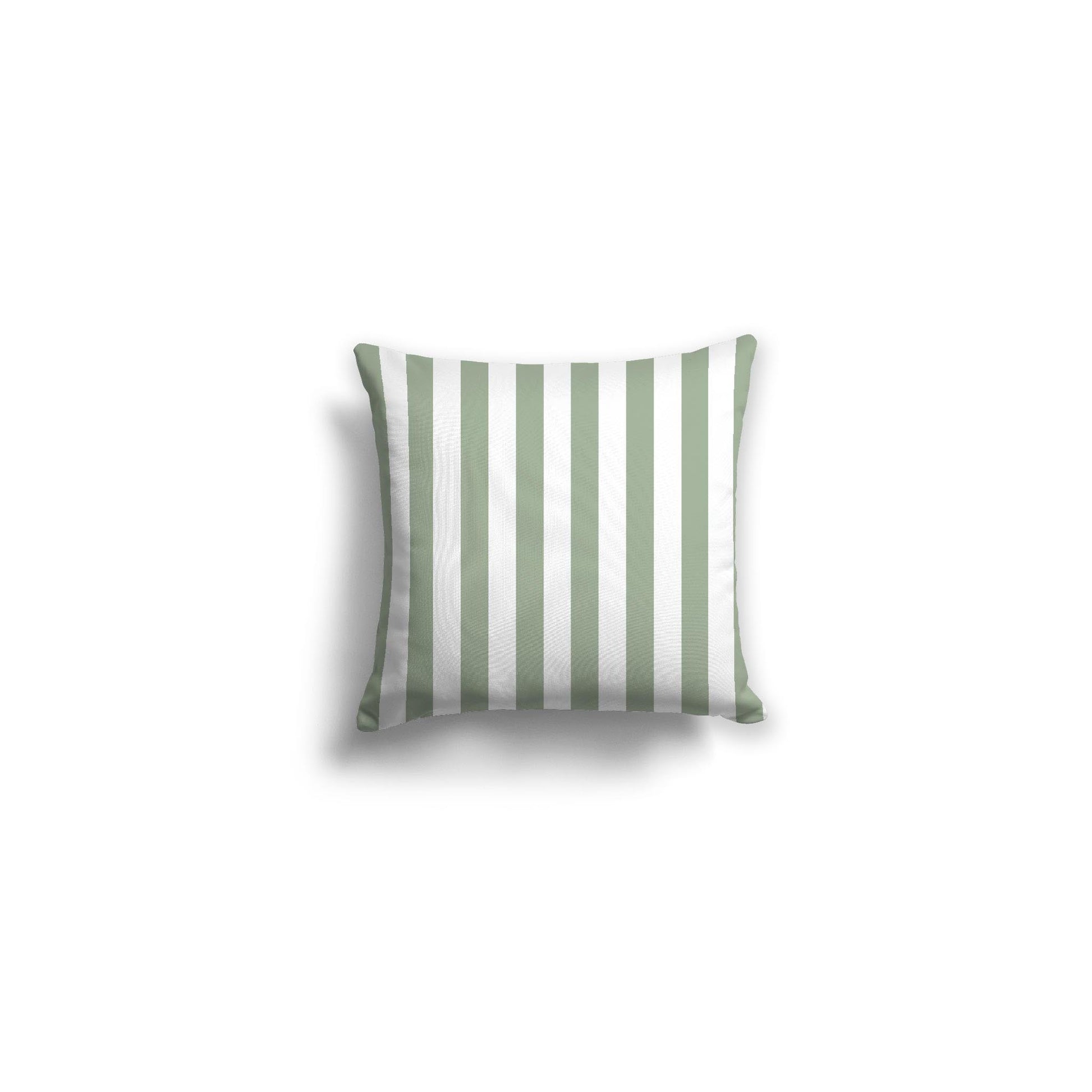 White Spun Polyester Throw Pillow with Green Bars on Front 14 x 14 inches / 36 x 36 cm