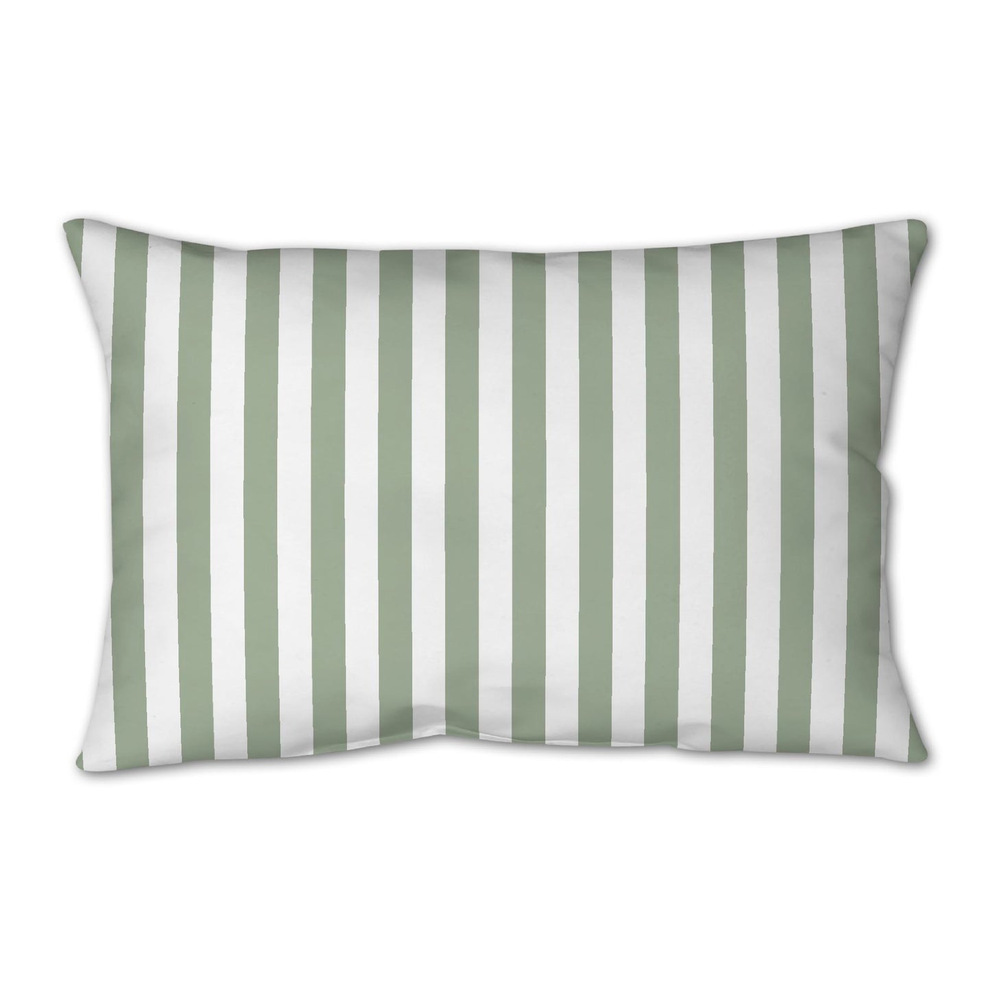 White Spun Polyester Throw Pillow with Green Bars on Front 25 x 18 inches / 63.5 x 66 cm
