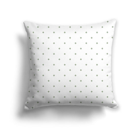 White Spun Polyester Throw Pillow with Green Diamonds on Front 26 x 26 inches / 66 x 66 cm