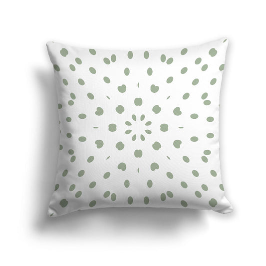 White Spun Polyester Throw Pillow with Green Burst Pattern on Front 26 x 26 inches / 66 x 66 cm
