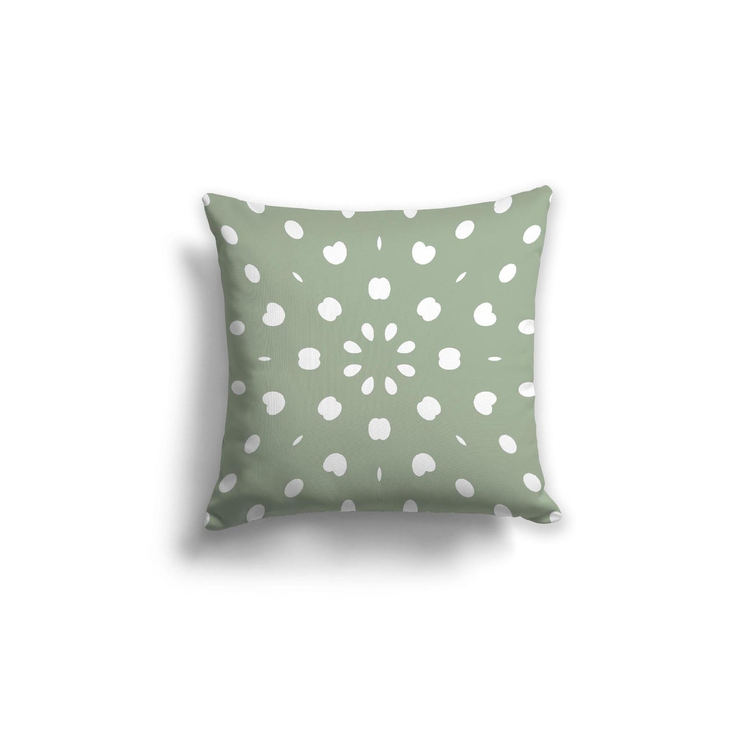 Green Spun Polyester Throw Pillow with White Burst Pattern on Front 18 x 18 inches / 46 x 46 cm