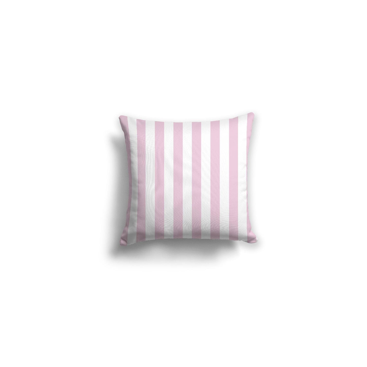 White Spun Polyester Throw Pillow with Pink Bars on Front 14 x 14 inches / 36 x 36 cm