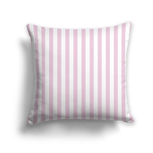 White Spun Polyester Throw Pillow with Pink Bars on Front 26 x 26 inches / 66 x 66 cm