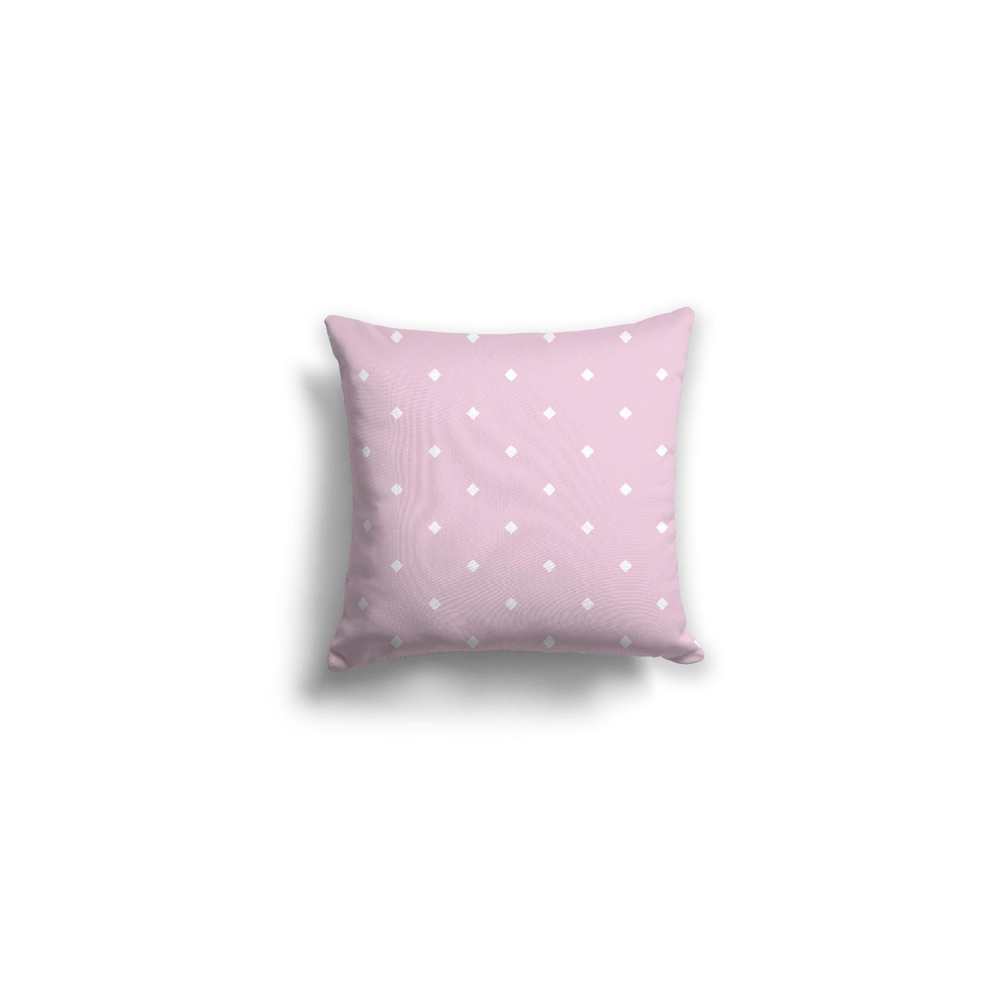 Pink Spun Polyester Throw Pillow with White Diamonds on Front 14 x 14 inches / 36 x 36 cm