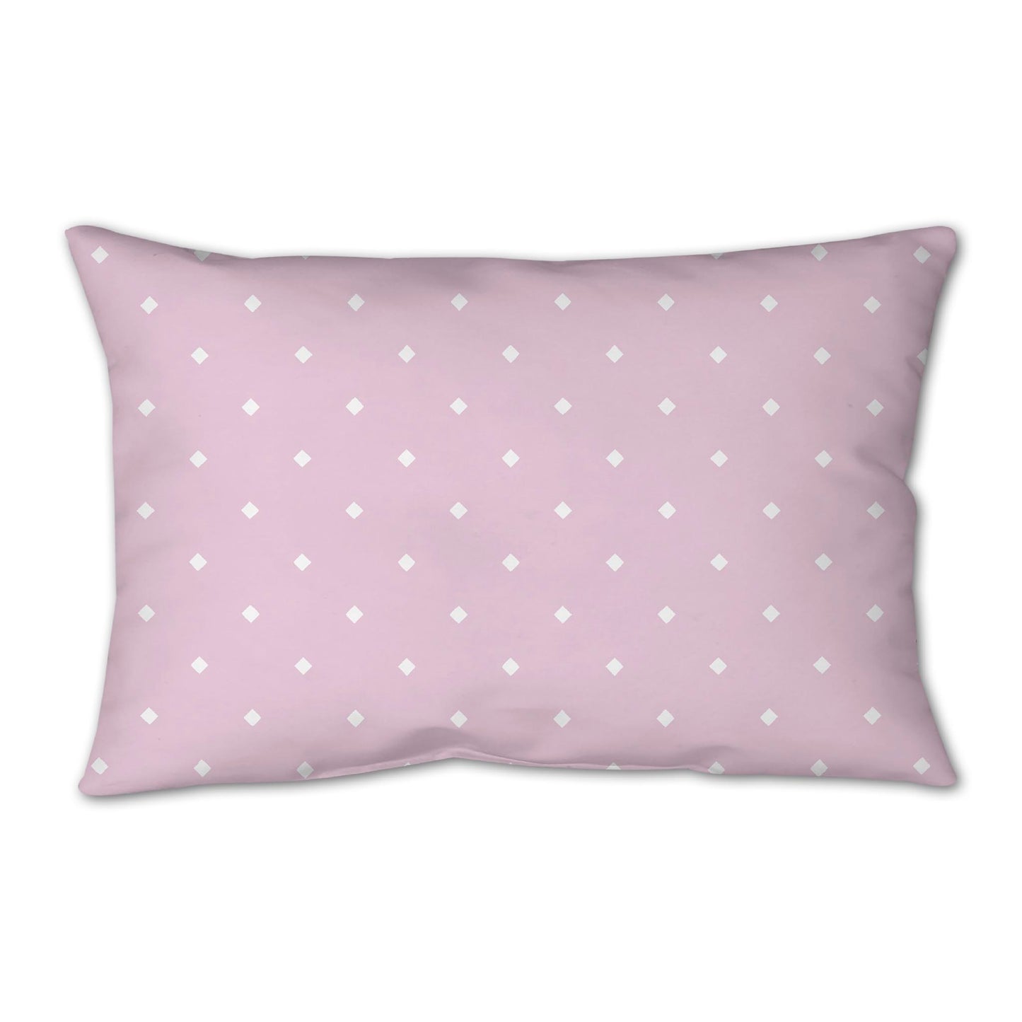 Pink Spun Polyester Throw Pillow with White Diamonds on Front 25 x 18 inches / 63.5 x 66 cm