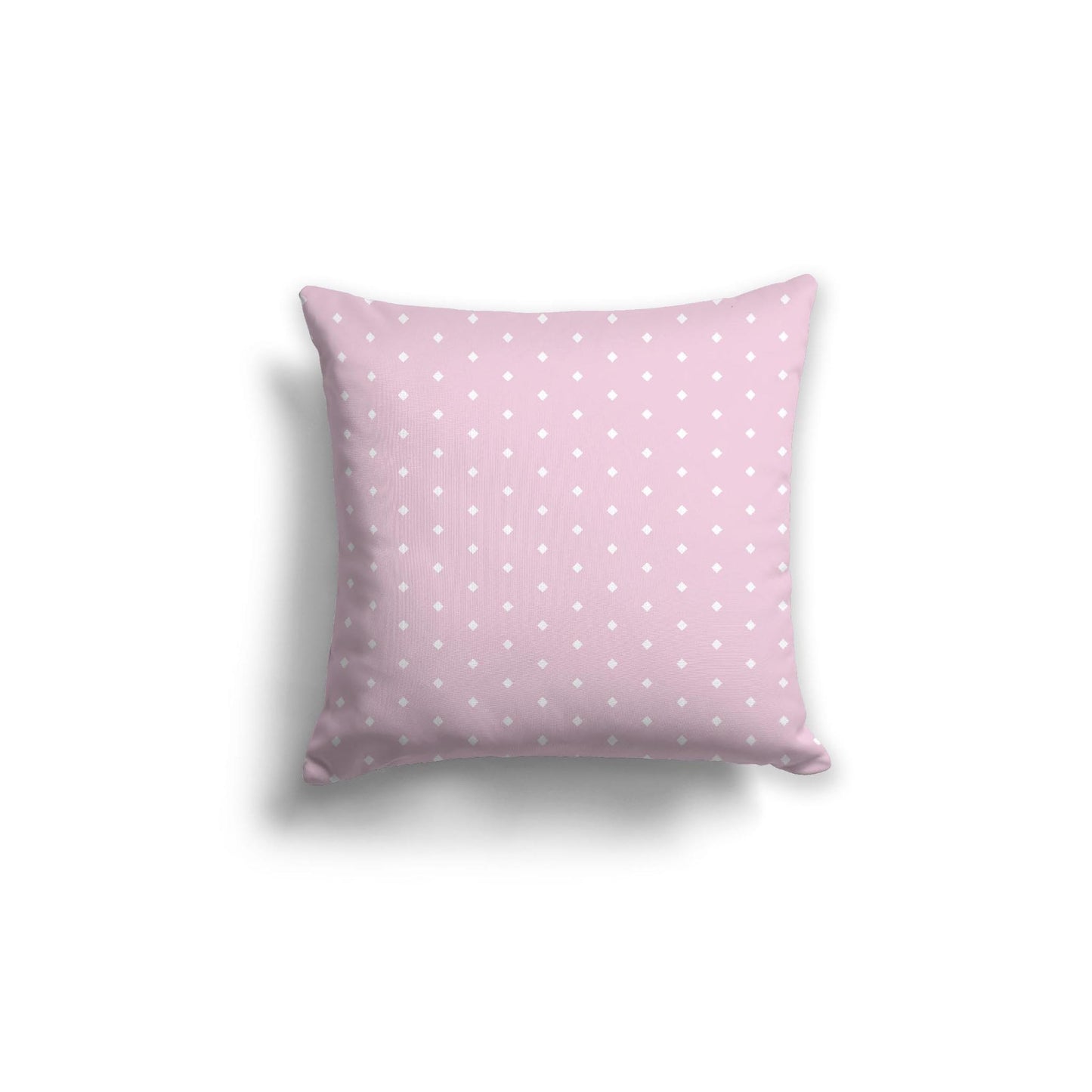 Pink Spun Polyester Throw Pillow with Fine White Diamonds on Front 18 x 18 inches / 46 x 46 cm