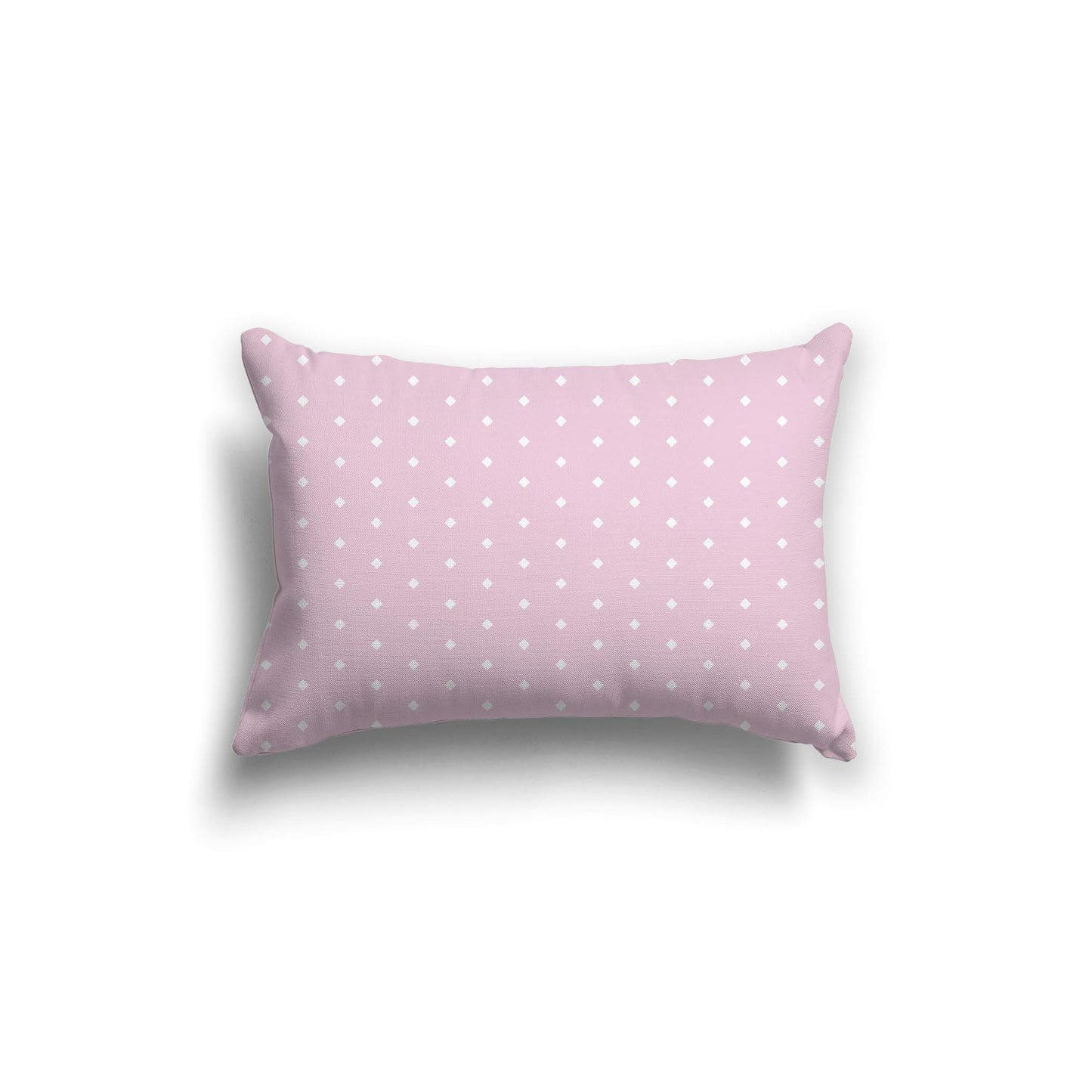 Pink Spun Polyester Throw Pillow with Fine White Diamonds on Front 20 x 14 inches / 51 x 36 cm