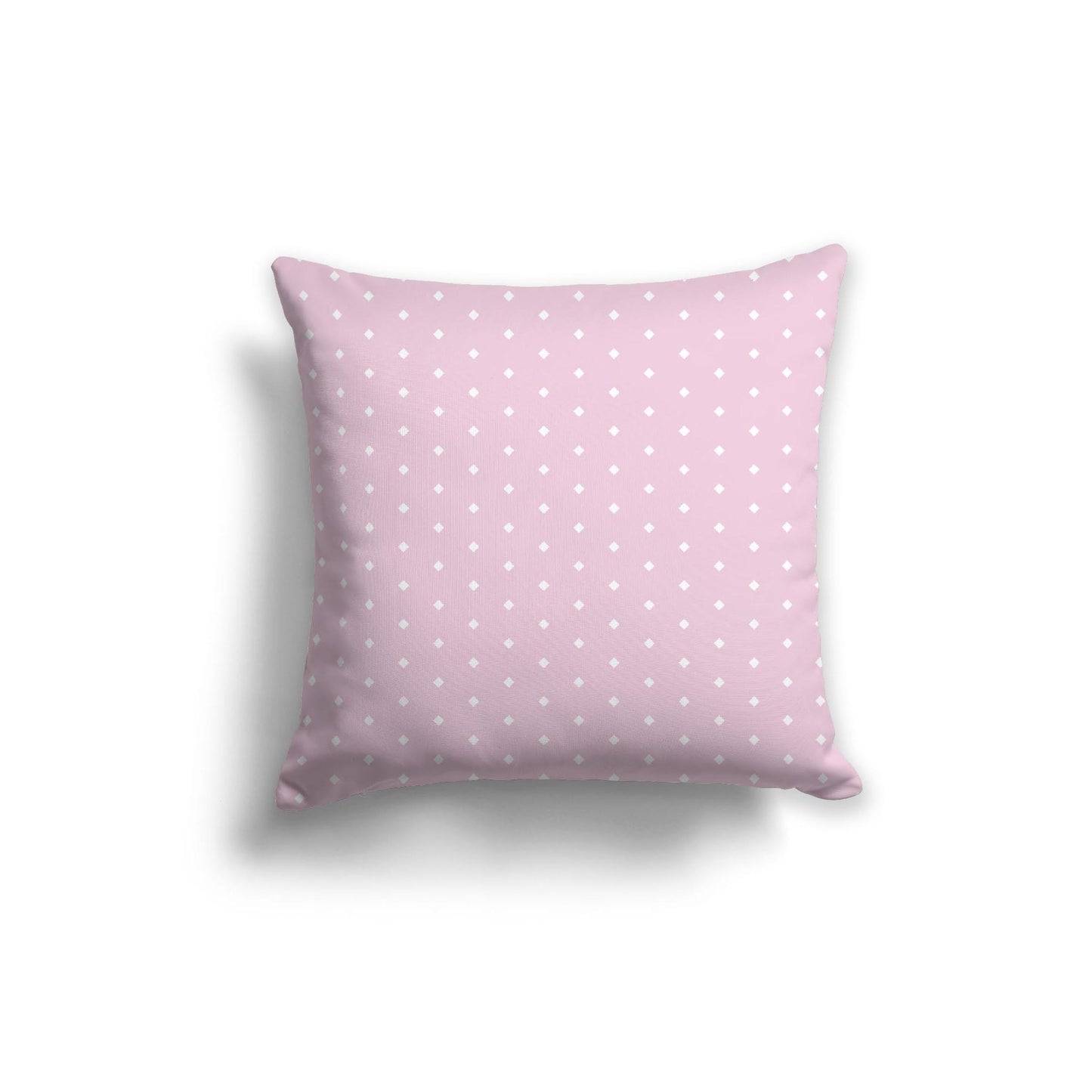 Pink Spun Polyester Throw Pillow with Fine White Diamonds on Front 20 x 20 inches / 51 x 51 cm