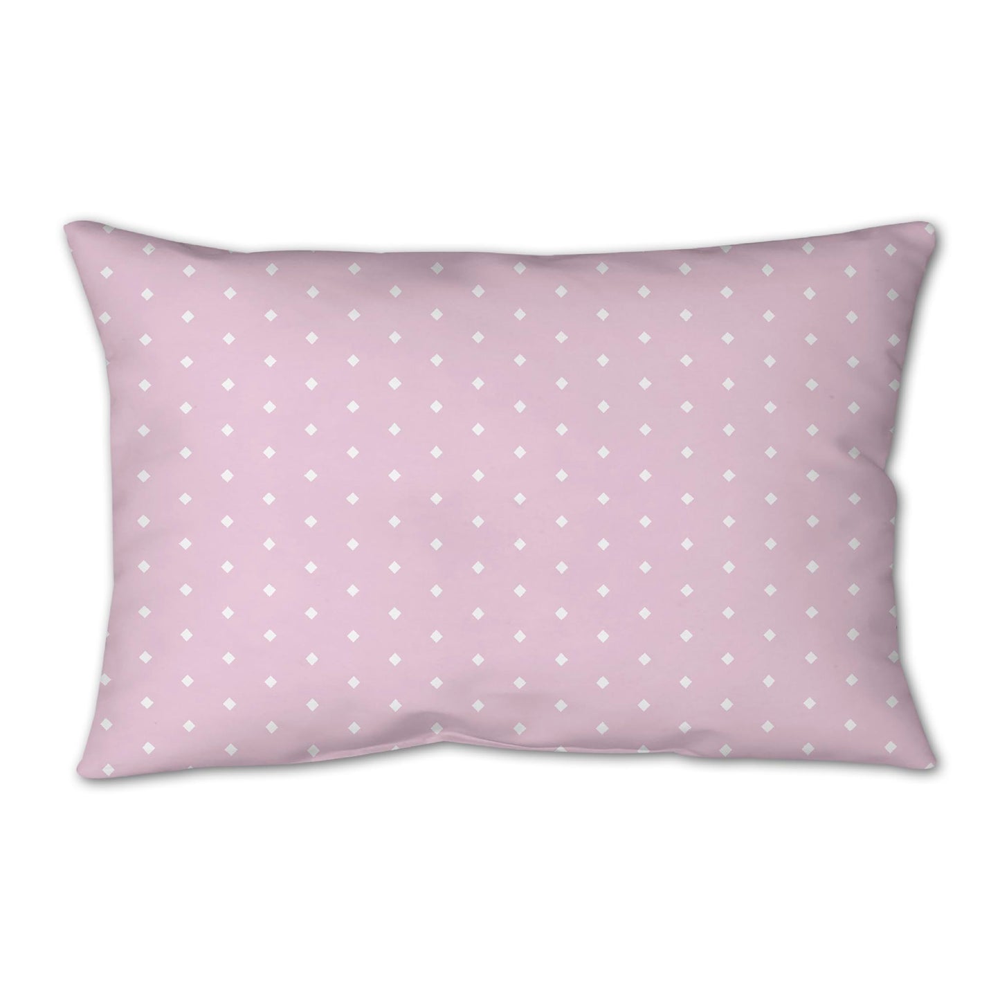 Pink Spun Polyester Throw Pillow with Fine White Diamonds on Front 25 x 18 inches / 63.5 x 66 cm