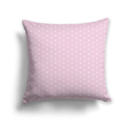 Pink Spun Polyester Throw Pillow with Fine White Diamonds on Front 26 x 26 inches / 66 x 66 cm