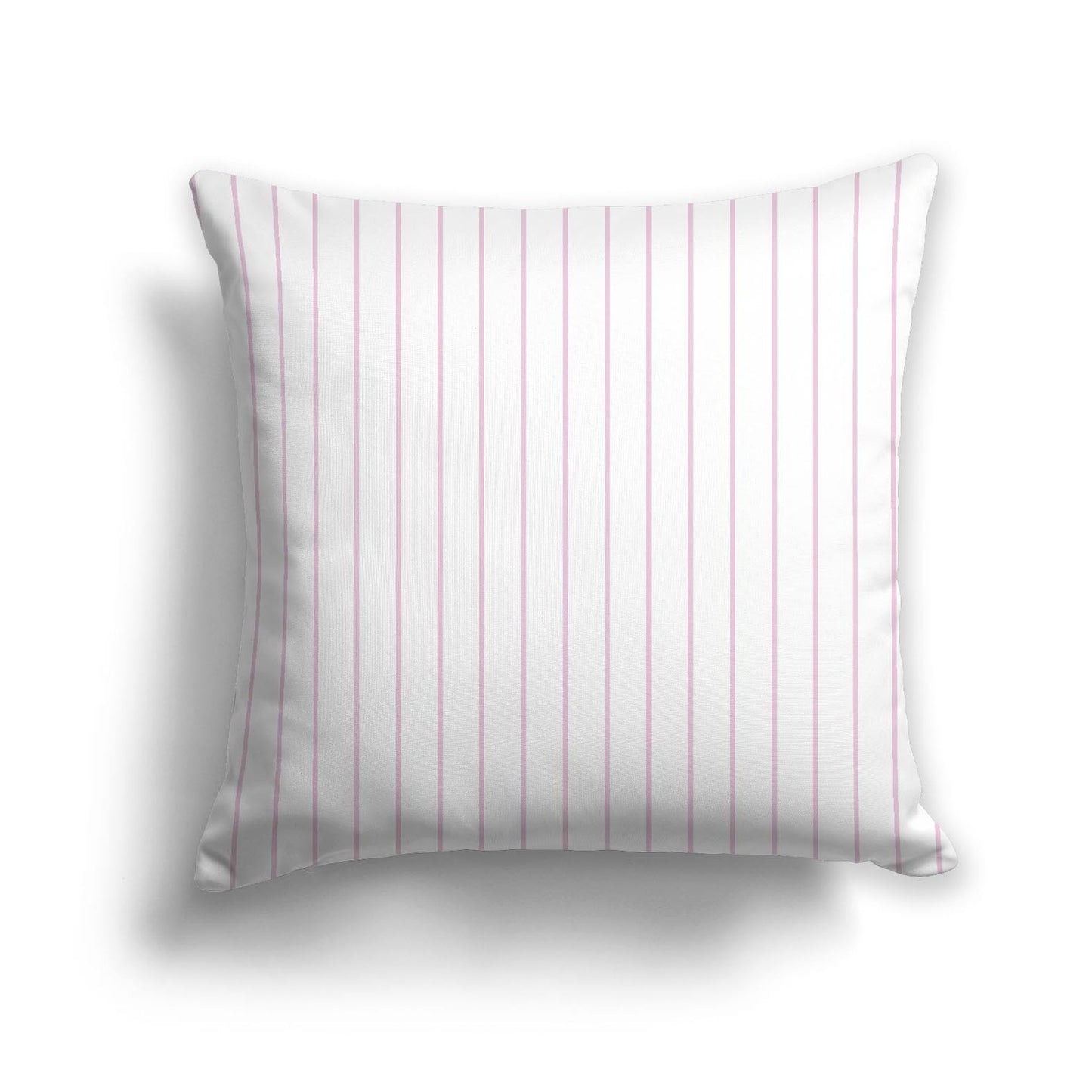 White Spun Polyester Throw Pillow with Fine Pink Stripes on Front 26 x 26 inches / 66 x 66 cm