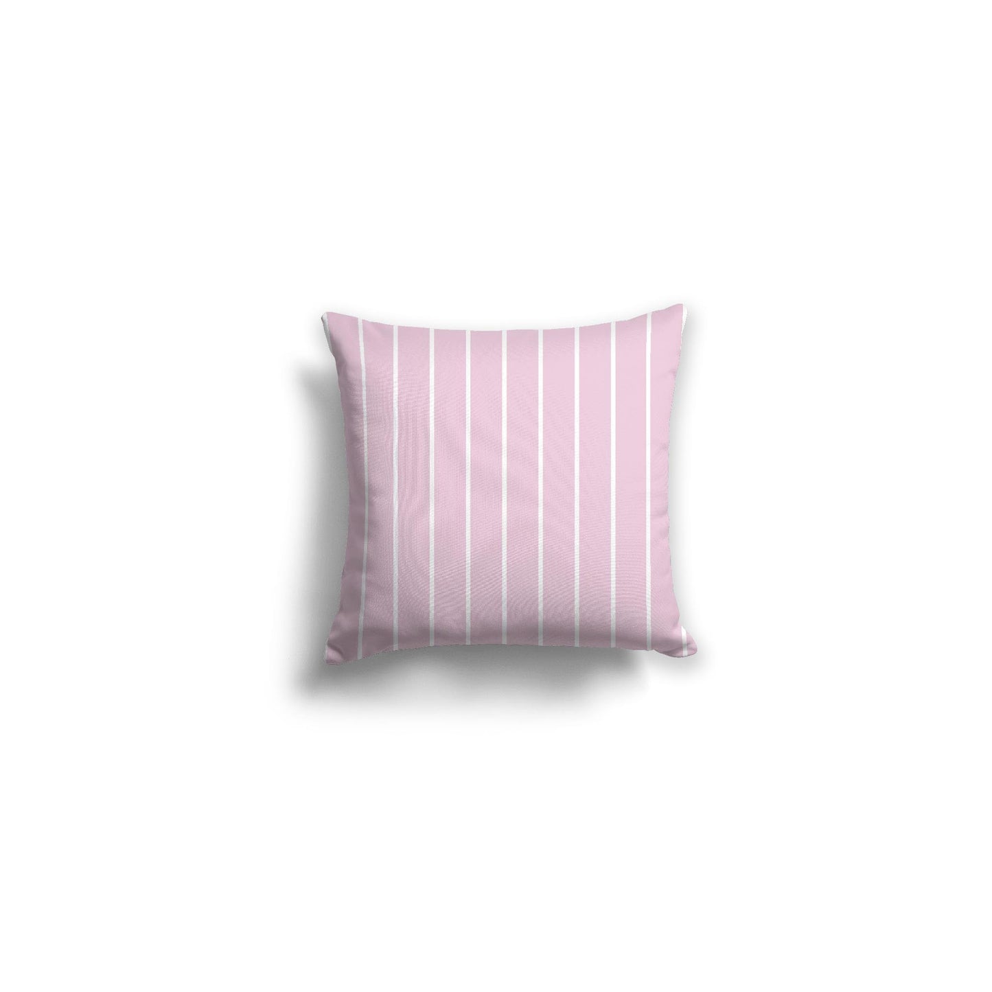 Pink Spun Polyester Throw Pillow with Fine White Stripes on Front 14 x 14 inches / 36 x 36 cm