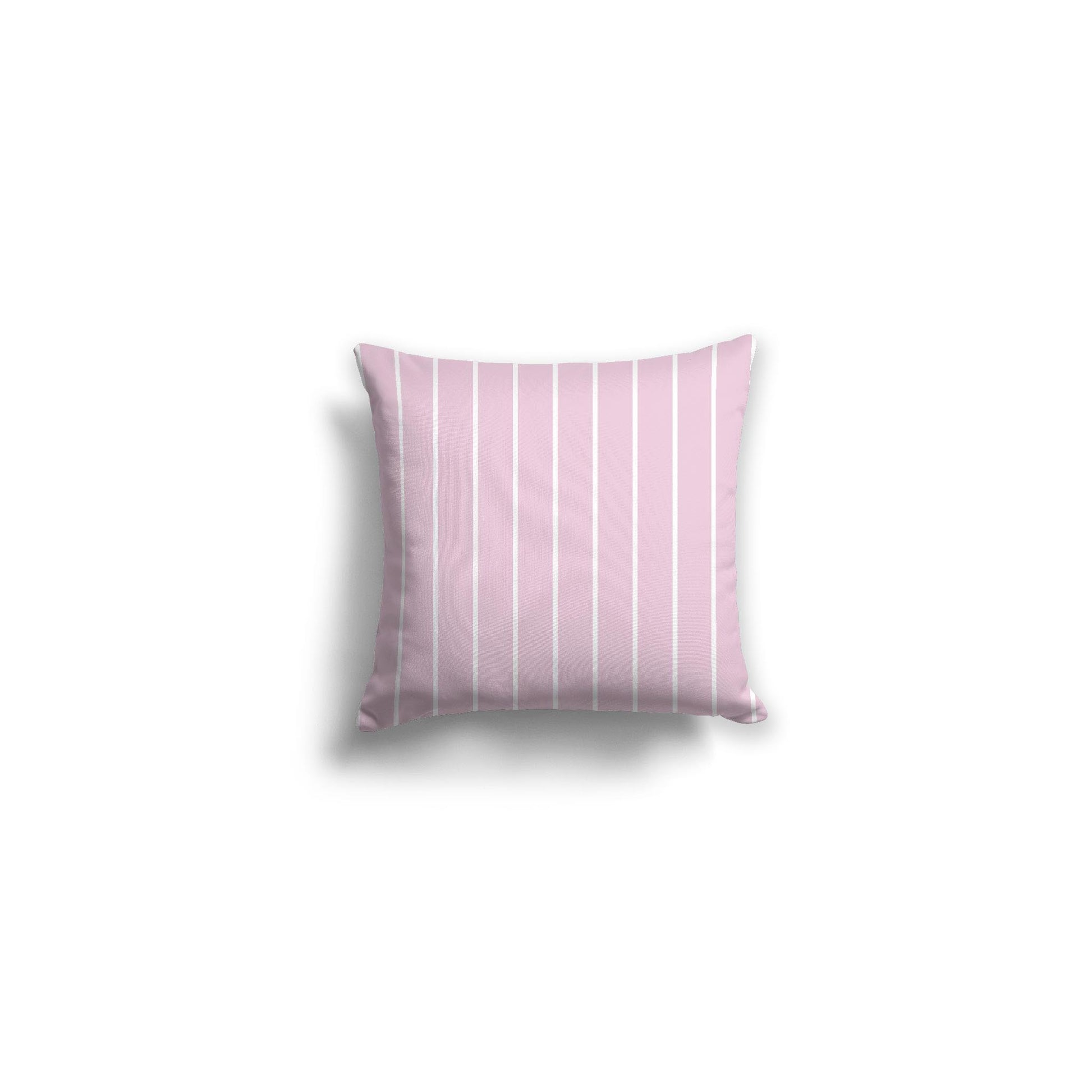 Pink Spun Polyester Throw Pillow with Fine White Stripes on Front 14 x 14 inches / 36 x 36 cm