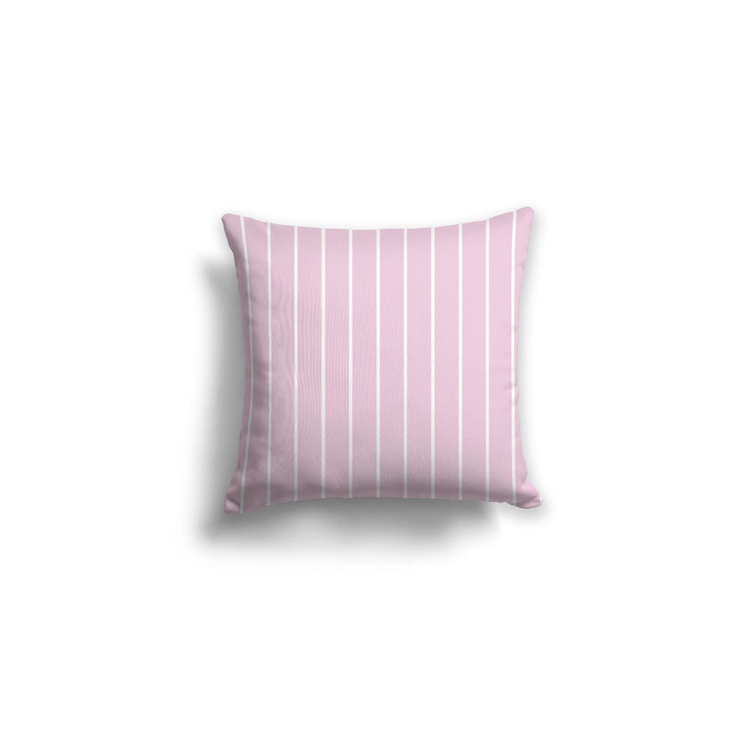 Pink Spun Polyester Throw Pillow with Fine White Stripes on Front 16 x 16 inches / 41 x 41 cm