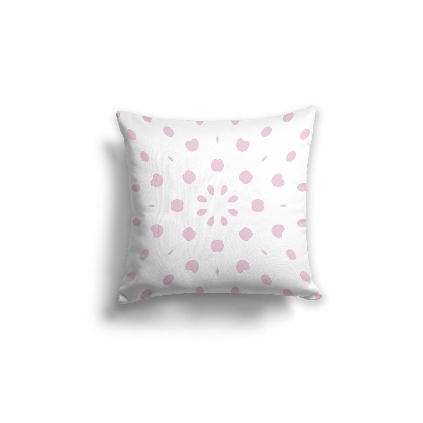 White Spun Polyester Throw Pillow with Pink Burst Pattern on Front 18 x 18 inches / 46 x 46 cm