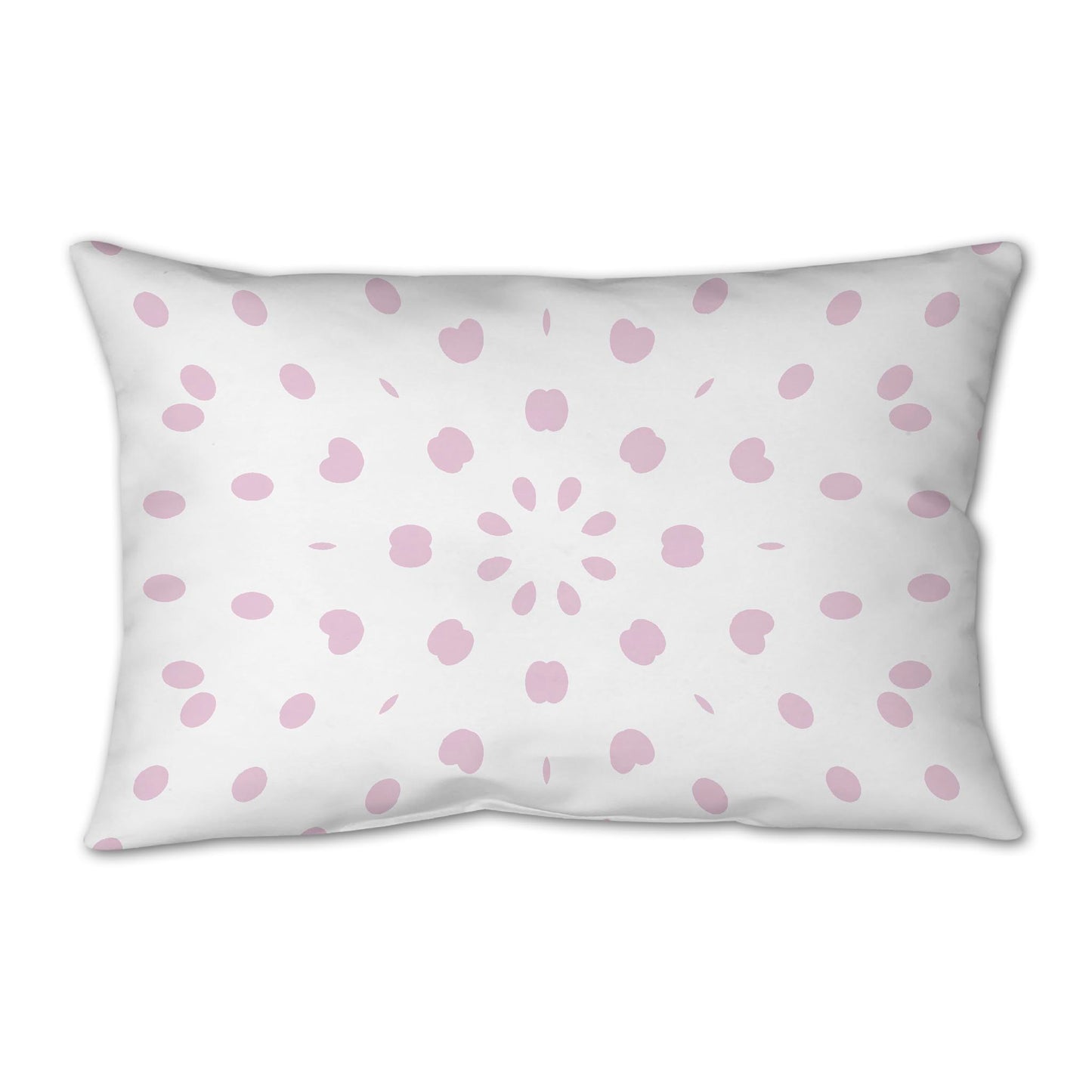 White Spun Polyester Throw Pillow with Pink Burst Pattern on Front 25 x 18 inches / 63.5 x 66 cm